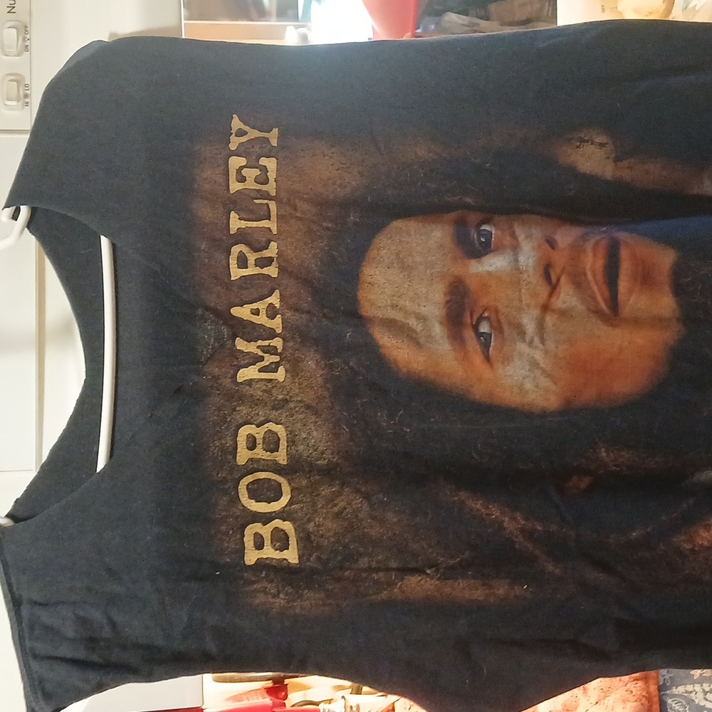 Single Stitch Vintage Bob Marley Graphic Tank Top (Double Sided Graphics)
